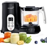 GROWNSY Baby Food Maker with Steam Basket, One Step Baby Food Processor Steamer Puree Blender Grinder Mills Machine, Auto Cooking Grinding and Sterili-zing for Healthy Homemade Baby Food, Blcak