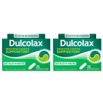 Dulcolax Stimulant Laxative Medicated Suppositories, Predictable & Effective Constipation Relief, Bisacodyl 10 mg, 28 Count, 2 pk