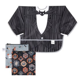Bumkins Disney Sleeved Bib and 2-pack Snack Bags, Nightmare Before Christmas