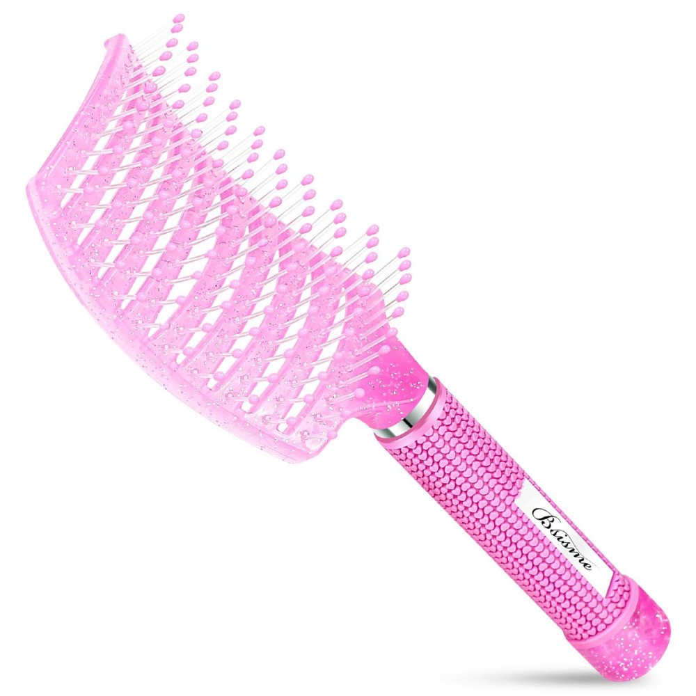 Bsisme Hair Brush, Professional Curved Vented Brush for Faster Blow Drying, Detangler & Frizz-Free on Curly Wet Thick Fine Hair for Women Men Kids