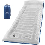 FUN PAC Camping Sleeping Pad, Ultralight Camping Mat with Pillow, Built-in Foot Pump Inflatable Sleeping Pads Compact for Camping Backpacking Hiking Traveling Tent,Single,Light Gray.