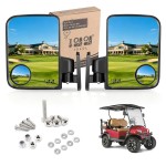 10L0L Golf Cart Mirrors, Side rear view Fits for EZGO Club Car Yamaha, No Drilling HD-Shatterproof with Blind Spot Mirror