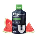 UCAN Edge Energy Gel Shots, Watermelon & Caffeine (12, 2 Ounce Packets) for Running, Training, Workouts, Fitness, Cycling, Crossfit | Sugar-Free, Vegan, & Keto Friendly Energy