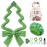 Gwabee 10 PCS Christmas Heatless Curls Overnight Hair Curler, 70 Overnight Curls Hair Curlers to Sleep In with Bonnet for Women Long Hair Volume, Heatless Curling DIY Set - Green