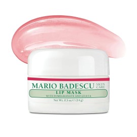 Mario Badescu Lip Mask with Pomegranate & Guava for All Skin Types, Overnight Lip Treatment Enriched With Skin Softening Coconut Oil, Sunflower Seed Oil and Hydrating Shea Butter, 0.5 Ounces
