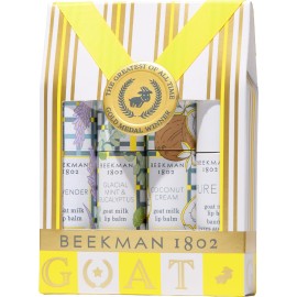 Beekman 1802 The Perfect Pucker 4-Piece Lip Balm Gift Set - Assorted Scents, Nourishes, Hydrates & Softens Lips, Prevents and Treats Dry & Chapped Lips, Cruelty-Free Lip Care