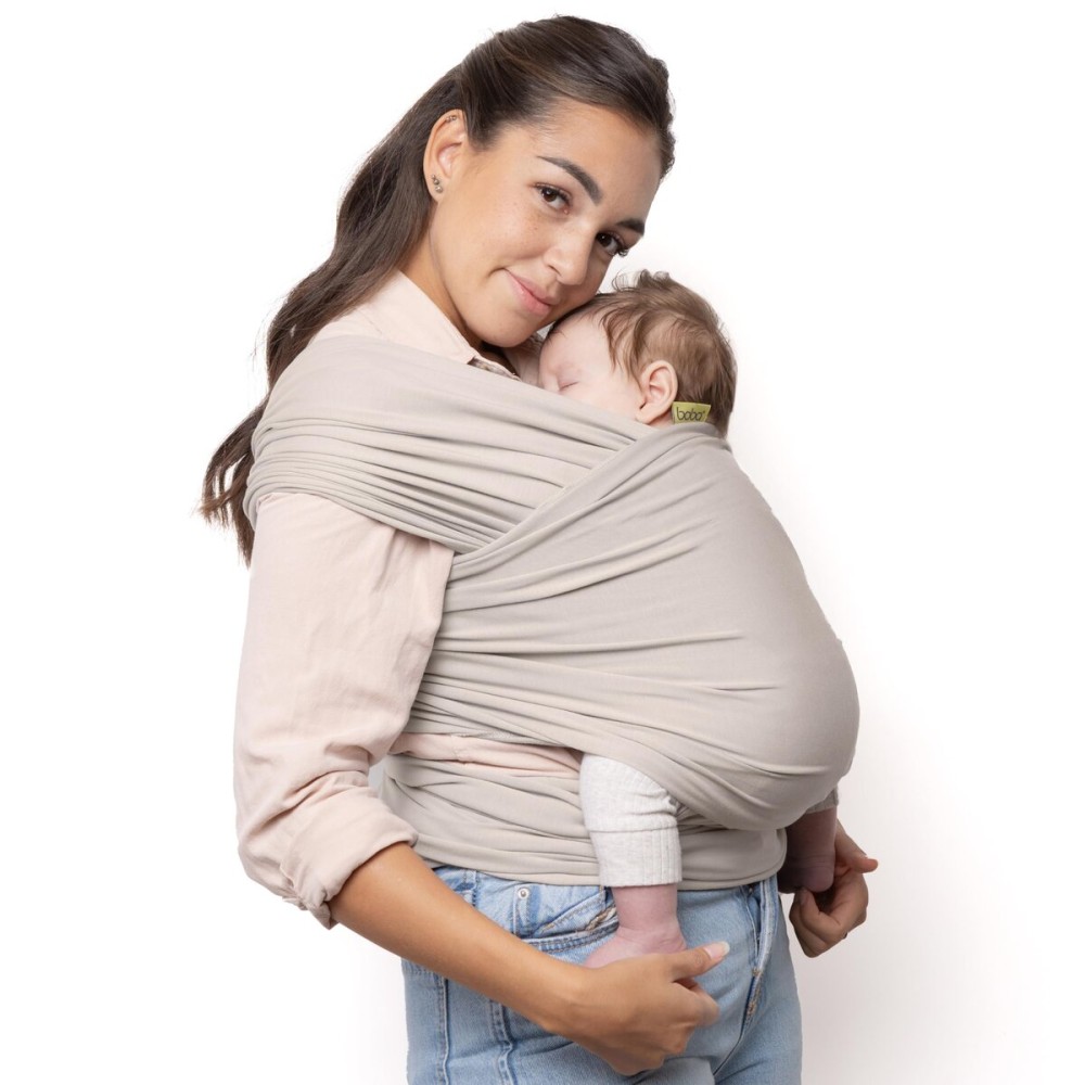 Boba Baby Wrap Carrier - Original Baby Sling Carrier for Newborns (7-35 lbs), Soft, Secure, Hands-Free & Ergonomic, Ideal for Comfortable Bonding, New Parents (Beige)