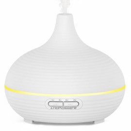 URPOWER 300ml Sleep Diffuser for Bedroom, All-Night Essential Oil Diffuser, Quiet Ultrasonic Cool Mist, Auto-Off & Timer, 7 LED Color Diffusers Humidifier for Home Office & Large Rooms