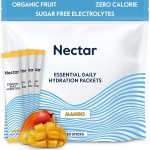 Nectar Hydration Packets - Electrolytes Powder Packets - Sugar Free & 0 Calorie - Organic Fruit Liquid Daily IV Electrolytes Powder for Dehydration Relief & Rapid Rehydration (Mango 30 Pack)