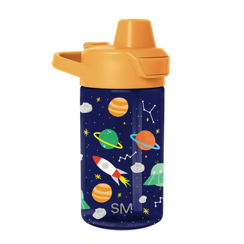 Simple Modern Kids Tritan Plastic Summit Water Bottle | 12 oz BPA-Free Cup with Covered Leak Proof Straw Lid for Boys, Girls, Toddlers | Outer Space