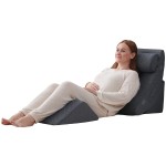 Axelrod 4PCS Orthopedic Bed Wedge Pillow Set, Post Surgery Foam for Back, Neck and Leg Pain Relief Comfortable & Adjustable Pillows- Anti Snoring, Heartburn, Acid Reflux & GERD Sleeping Melange Gray