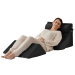 Axelrod 4PCS Orthopedic Bed Wedge Pillow Set, Post Surgery Foam for Back, Neck and Leg Pain Relief Comfortable & Adjustable Pillows- Anti Snoring, Heartburn, Acid Reflux & GERD Sleeping Black