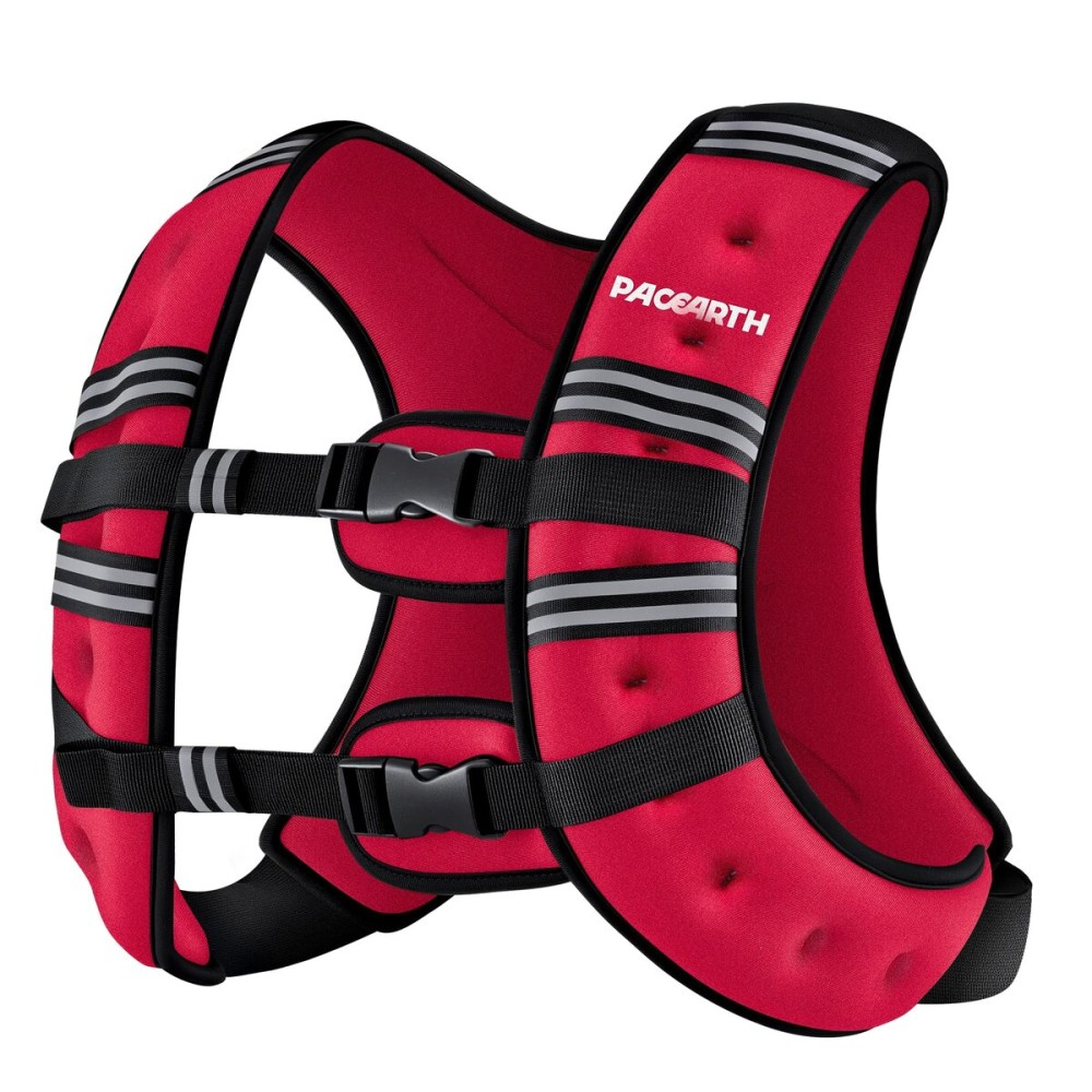 PACEARTH Weighted Vest,6lb/8lb/10lb/12lb/16lb/20lb/25lb/30lb Weight Vest with Reflective Stripe, Body Weight Vests for Women, Men, Weight Loss Workout, Strength Training, Running, Walking, Jogging