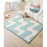 Hakuna Matte CloudRise Baby Play Mat for Floor 60 x 80 Waves - Coral Velvet Memory Foam Rug for Crawling & Cozy Play - Non-Slip, Water-Resistant, Easy-CareTummy Time Mat, Playmat for Playpen