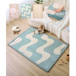 Hakuna Matte CloudRise Baby Play Mat for Floor 47 x 67 Waves - Coral Velvet Memory Foam Rug for Crawling & Cozy Play - Non-Slip, Water-Resistant, Easy-CareTummy Time Mat, Playmat for Playpen