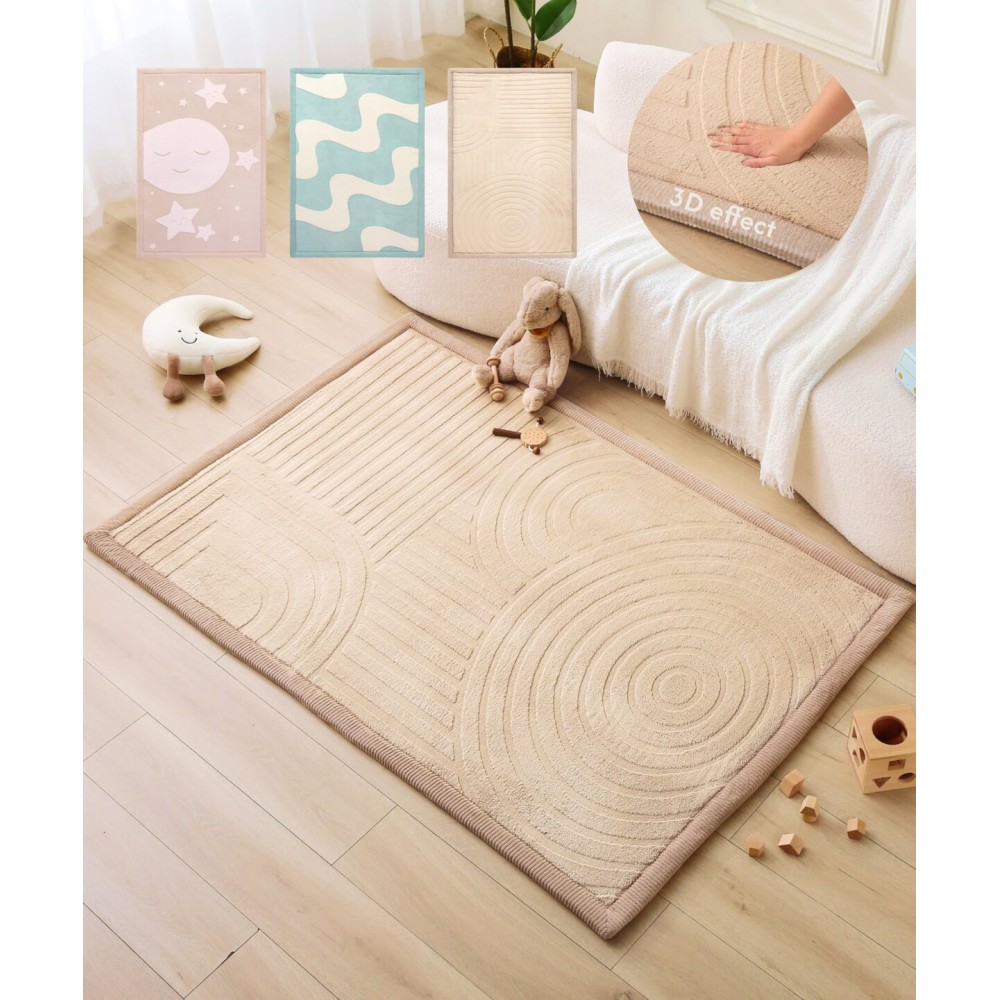 Hakuna Matte CloudRise Baby Play Mat for Floor 47 x 67 Arches - Coral Velvet Memory Foam Rug for Crawling & Cozy Play - Non-Slip, Water-Resistant, Easy-CareTummy Time Mat, Playmat for Playpen