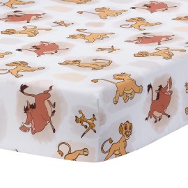 Lambs & Ivy Disney Baby Lion King Safari Fitted Crib Sheet - White