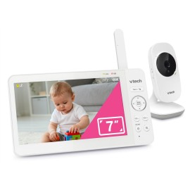 VTech Video Baby Monitor with 7 Color LCD Screen, Portable, Long Battery Life, Clear Audio/Video Quality, Secure Transmission, No Wi-Fi, 2-Way Audio, Temperature Sensor, Travel Monitor: 819 Max
