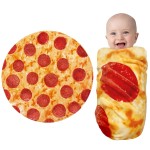 Jorbest Pizza Baby Blanket, 285 GSM Soft Flannel Pizza Swaddle Blanket Funny Gifts for Baby Shower Boys and Girls, Pepperoni Blanket for Toddler Newborn (Red, 36 inches)