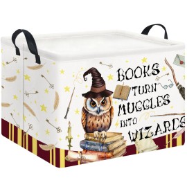 HKEC Rectangle Storage Basket with Handles,Collapsible Storage Bin,Books Box,Gift Basket(Magic)