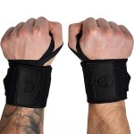 Gymreapers Weightlifting Wrist Wraps (IPF Approved) 18 Professional Quality Wrist Support with Heavy Duty Thumb Loop - Best Wrap for Powerlifting Competition, Strength Training, Bodybuilding (Black/Rubber, 18)