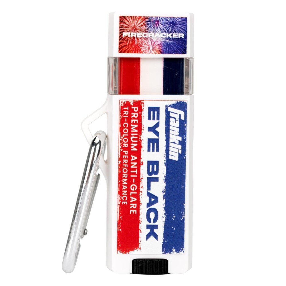Franklin Sports Premium Baseball Eye Black - All Sports Eyeblack Stick for Baseball, Softball + Football Players - 3 Color Gold Fusion for Sun Glare - Red/White/Blue