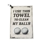 SHANKITGOLF Golf Towel Funny Microfiber with Magnetic Clip, Ball Cleaner for Clubs, Premium Cart Attachment, Golf Accessories Gift for Men, Golfers, Dad (Rustic Clean My Balls Towel)