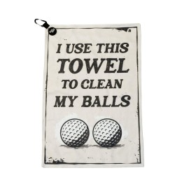 SHANKITGOLF Golf Towel Funny Microfiber with Magnetic Clip, Ball Cleaner for Clubs, Premium Cart Attachment, Golf Accessories Gift for Men, Golfers, Dad (Rustic Clean My Balls Towel)