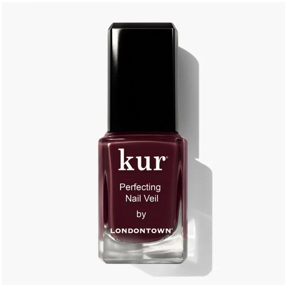 LONDONTOWN Perfecting Nail Veil, Sheer, Buildable Nail Tint Plus Nail Strengthener, Hydrates & Conditions Nails, 10 Cherry Cola, 0.4 Fl Oz