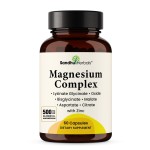 Complete Magnesium Complex 500mg for Women & Men | 60 Capsules | 6 in 1 Mag Supplement with Zinc | Quality Sleep & Muscle Health | Glycinate, Citrate, Malate, Oxide, Aspartate, Lysinate Glycinate