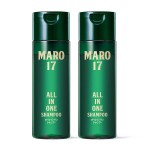  Maro All-In-One Shampoo for Men, Hair and Body Wash, Peptide Formula with Acetyl Tetrapeptide-3 and Tripeptide-2, Bergamot & Lemon Scent, Moisturizing and Refreshing, 8 ounces - 2-Pack