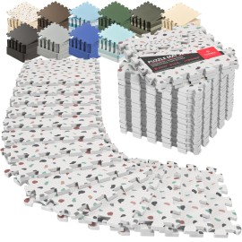 bemaxx Gym Mats Set - 18 pcs EVA Interlocking Foam Floor Tiles (12.6x12.6x0.4) 18sqft Protective Gym Flooring Sports Home Workout Exercise Mats Puzzle Garage Fitness Play-Room Garage Pool Treadmill