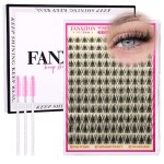 Wispy Lash Clusters Kit Natural Look Eyelash Cluster Eyelash Extensions Short Eye Lashes Natural Looking with Lash Brush DIY Lash Extension Kit Individual Lashes Kit For Beginners (No Glue)