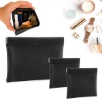 BUSOHA 3 Pack Small Makeup Bag for Purse - Mini Portable Cosmetic Bags for Women, Coin Purse Lipstick Cosmetic Accessories Organizer, Small Travel Kit Storage Pouch (Black)