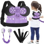 Accmor Toddler Harness Leashes + Anti Lost Wrist Link, Cute Child Safty Harness Kids Leash, Adorable Child Anti Lost Leash Baby Walking Harness Wristband Assistant Belt Strap for Girls, Christmas Gift