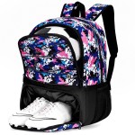 Hsmihair Youth Soccer Bag-Soccer Backpack&Backpack for Football Basketball,with Ball Compartment Separate Cleat Package (PinkCamo)