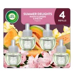 Air Wick Plug In Scented Oil Refill, Infused with Essential Oils, Plug In Air Fresheners for Home, Summer Delights, 4 ct