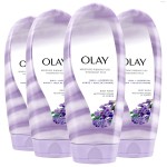 Olay Body Wash for Women, Moisture Ribbons Plus, Deep Conditioning & Moisturizing Formula, Long Lasting Smooth Soft Skin, For All Skin Types, Shea Butter & Lavender Oil Scent, 18 fl oz (Pack of 4)