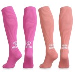 CopperJoint Copper Compression Socks, Knee High Medical Compression Socks for Women & Men, Wide Calf Fit, Comfortable Support for Work, Travel, Pregnancy & Everyday Wear, 2 Pack, Pink