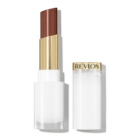 REVLON Super Lustrous Glass Shine Balm, Hydrating Tinted Lip Balm with Hyaluronic Acid, Aloe & Rose Quartz, Medium Brown Lipstick, NEW Shade, 012 Chocolate Luster, 0.11 oz