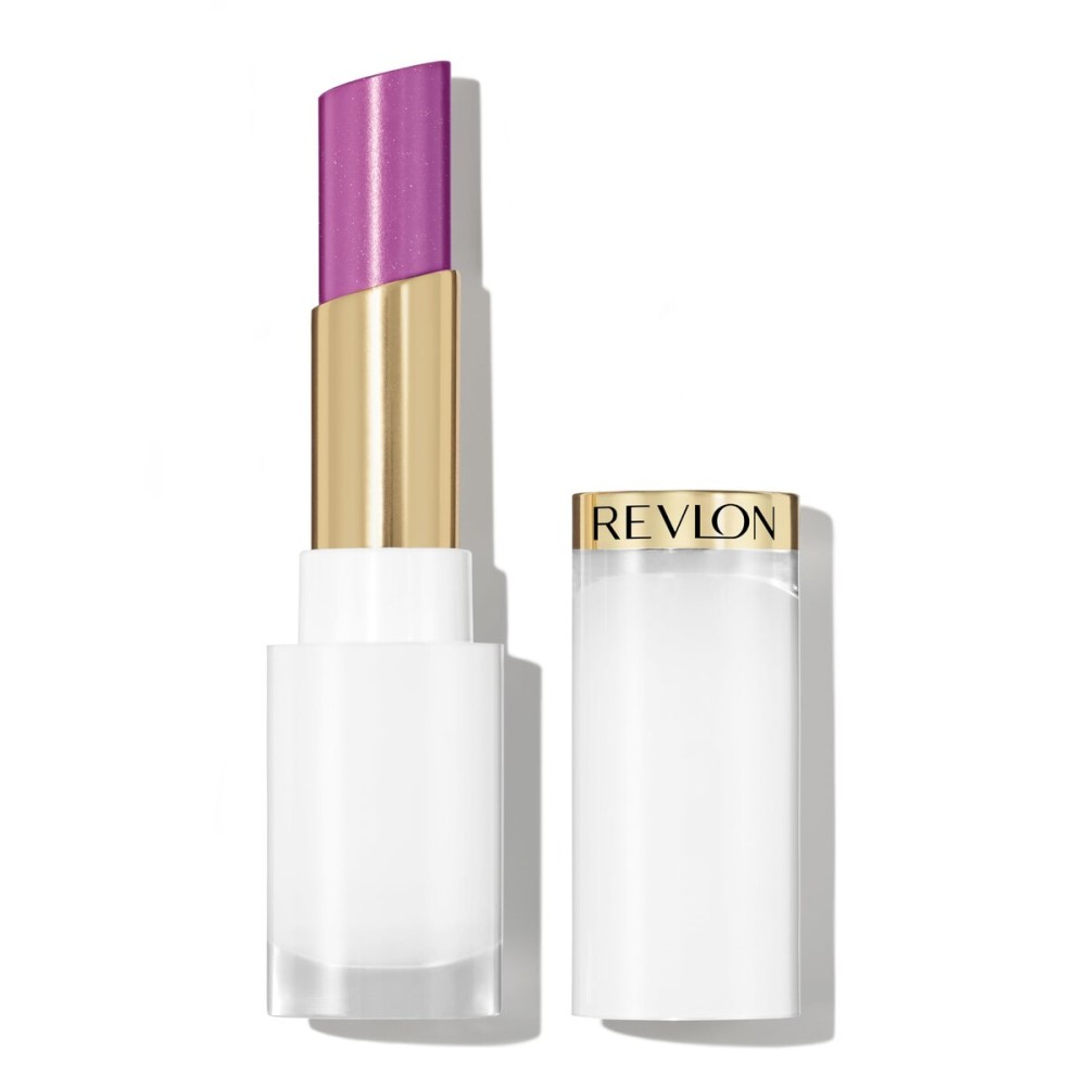 REVLON Super Lustrous Glass Shine Balm, Hydrating Tinted Lip Balm with Hyaluronic Acid, Aloe & Rose Quartz, Light-Medium Purple Lipstick, NEW Shade, 017 Luminous Lilac, 0.11 oz