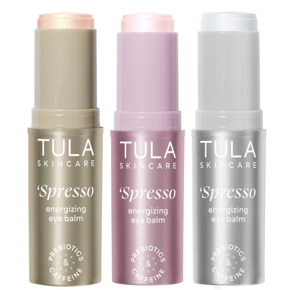 TULA Skin Care \'Spresso Energizing Kit - Pink, Cappuccino, and Iced Energizing & Hydrating Caffeine Under Eye Treatment, 3-Piece Kit