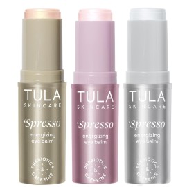 TULA Skin Care \'Spresso Energizing Kit - Pink, Cappuccino, and Iced Energizing & Hydrating Caffeine Under Eye Treatment, 3-Piece Kit
