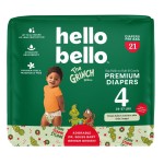 Hello Bello Diapers, Size 4 (22-37 lbs) Dr. Seuss Baby Grinch - 21 Count of Premium Disposable Baby Diapers, Hypoallergenic with Soft, Cloth-Like Feel