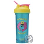 BlenderBottle Spongebob Shaker Bottle Pro Series Perfect for Protein Shakes and Pre Workout, 28-Ounce, Yellow/Blue, Musclebob Buffpants