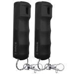 Mace Pepper Spray - 2-Pack Hard Case Model, 0.42 oz, 12 Feet Range, Max Strength 10% OC, Long Lasting UV Dye, Flip Top Safety Cap, Self Defense Pepper Spray Keychain for Women & Men - Black