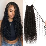 Goddess Boho Box Braids Crochet Hair-8 Packs 18 Inch Crochet Box Braids for Black Women Pre Looped (1B, 18 Inch(Pack of 8))