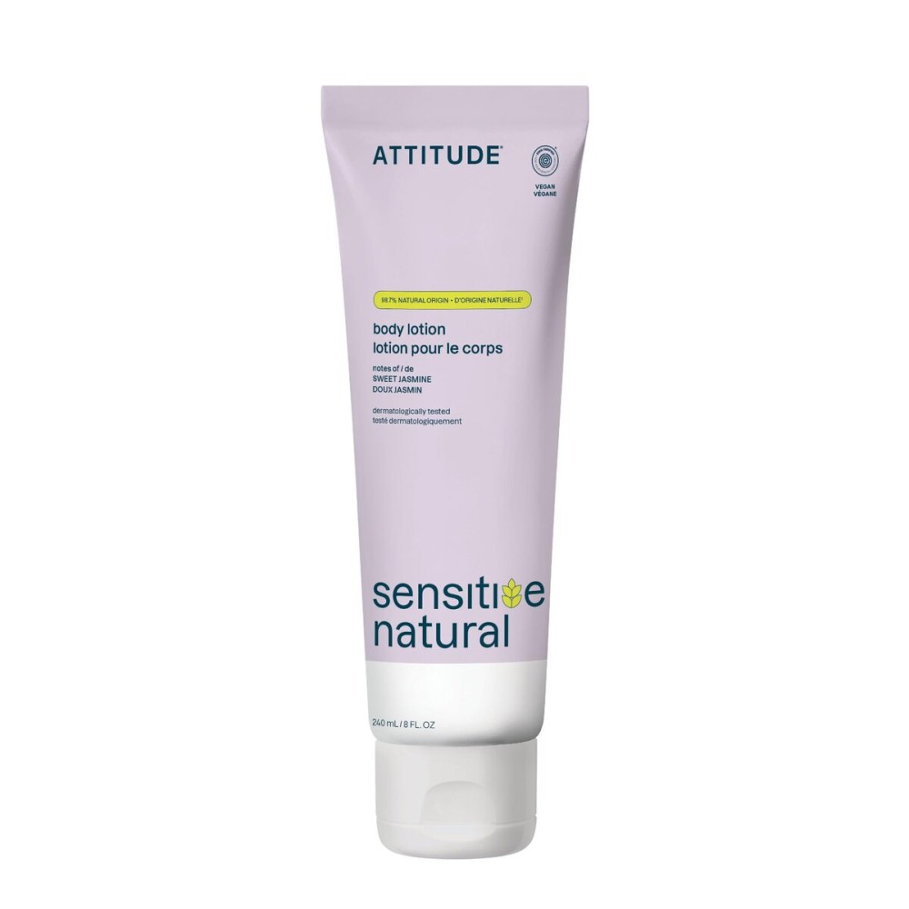 ATTITUDE Body Lotion for Sensitive Skin with Oat, EWG Verified, Dermatologically Tested, Vegan, Sweet Jasmine Scent, 8 Fl Oz
