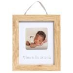Kate & Milo Born in 2026 Baby Picture Frame - Wooden Nursery Keepsake with 3 x 3 Photo Insert, Gender Neutral Newborn Gift & Baby Announcement Dcor