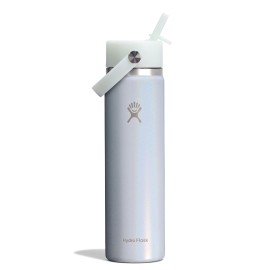 Hydro Flask Water Bottle - Insulated Stainless Steel - Wide Straw Lid, Non-Spill, Leakproof in 24 Oz Glimmer Blue